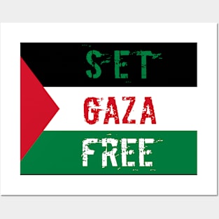 Set Gaza Free Flag Artwork Posters and Art